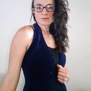 Blue Velvet Buttoned Halter Vest